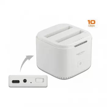 Dokų stotelė DeLOCK USB Type-C™ 3.2 2 x 2,5 colio SATA HDD/SSD