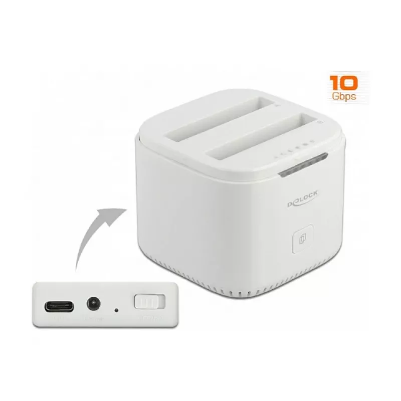 Dokų stotelė DeLOCK USB Type-C™ 3.2 2 x 2,5 colio SATA HDD/SSD