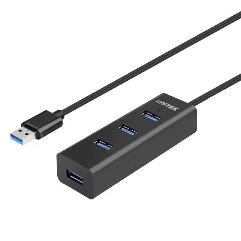 UNITEK Y-3089V01 sąsajos šakotuvas USB 3.2 Gen 1 (3.1 Gen 1) Type-A 5000 Mbit/s juoda