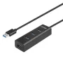 UNITEK Y-3089V01 sąsajos šakotuvas USB 3.2 Gen 1 (3.1 Gen 1) Type-A 5000 Mbit/s juoda
