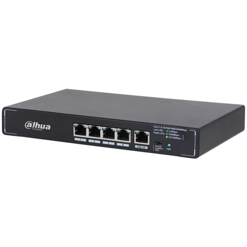Dahua Technology SMG1005 tinklo komutatorius Nevaldomas 2.5G Ethernet (100/1000/2500) Juodas