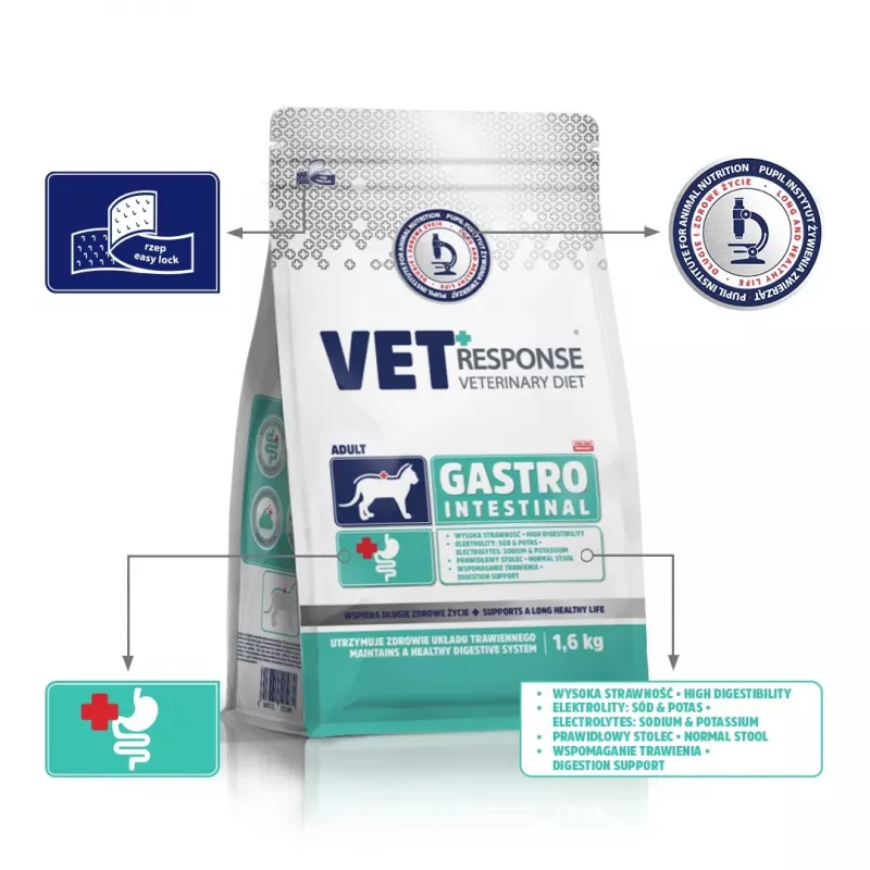 VET RESPONSE Gastrointestinal - sausas kačių maistas - 1,6 kg