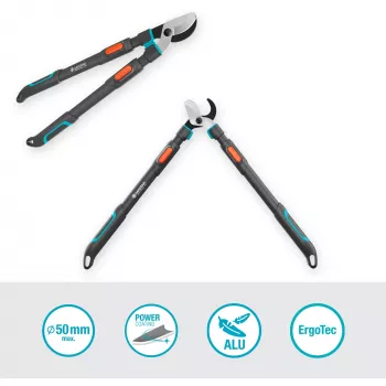Gardena žirklės-šakų pjoviklis TeleCut Pro L pilka/turkio 65cm - 90cm (12041-88)