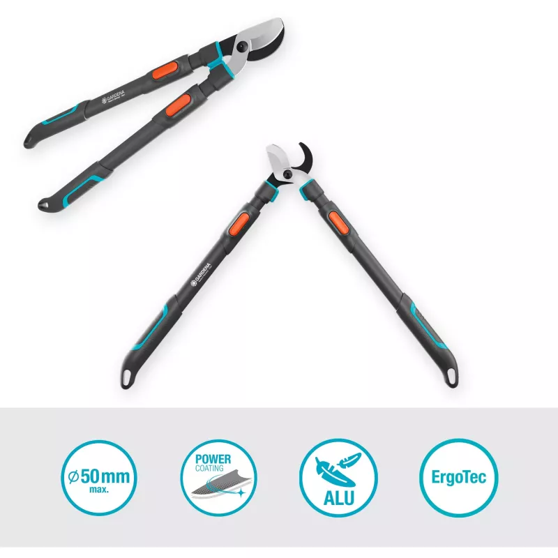 Gardena žirklės-šakų pjoviklis TeleCut Pro L pilka/turkio 65cm - 90cm (12041-88)