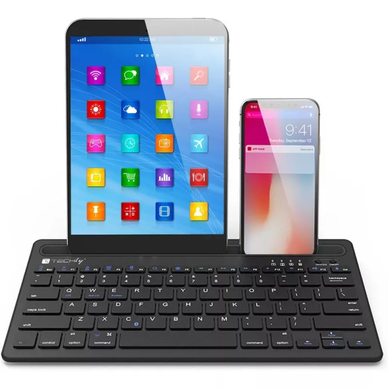 Techly ICTBK102U klaviatūra universali Bluetooth QWERTY angliška juoda