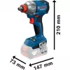 Akumuliatorinis smūginis veržliaraktis GDX 18V-285 Professional, 18 voltų (mėlynas, 2 ličio jonų baterijos 4,0 Ah, L-BOXX dėkle)