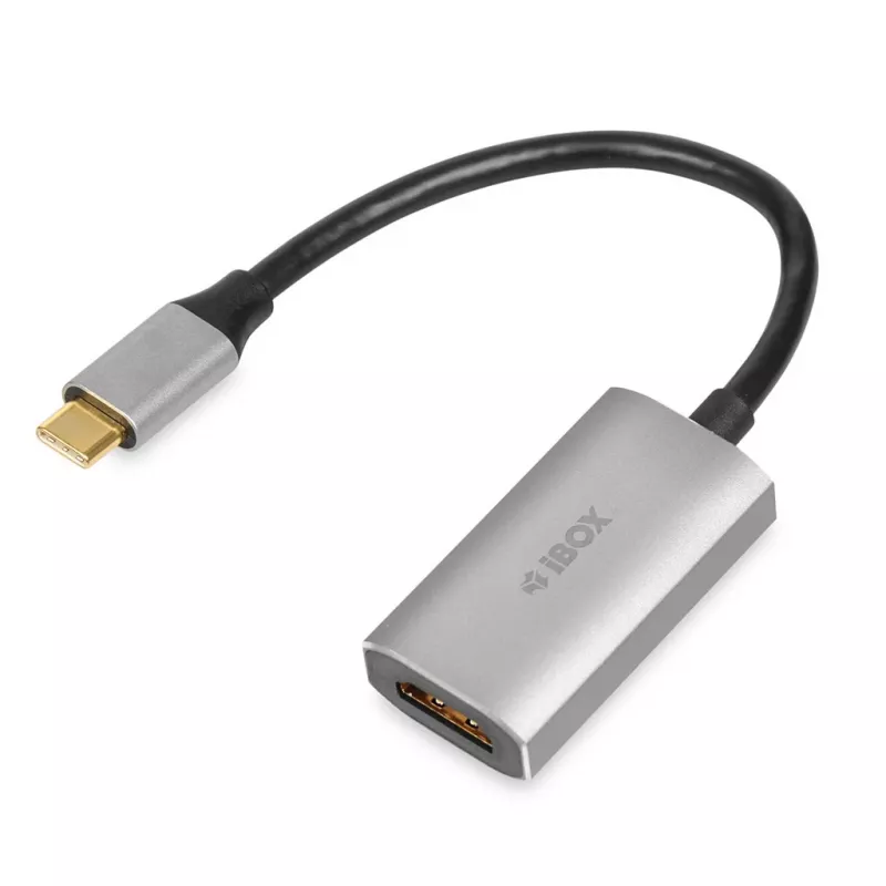 IBOX USB-C į HDMI adapterio laidas, modelis IACFAK, USB-C (vyriška) į HDMI (moteriška), 4K 60Hz, tiesios jungtys, sidabrinis