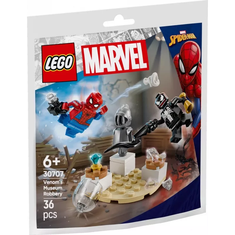Konstruktorius LEGO Venomo muziejaus apiplėšimo polibagelių rinkinys 30707 — „Marvel Super Heroes“, mažas kolekcinis žaidimų rinkinys