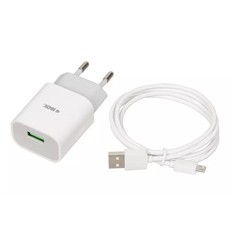 Maitinimo įkroviklis iBOX C-41 USB 2A, 1 USB prievadas, microUSB laidas, baltas