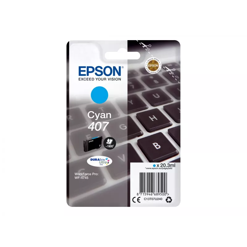 Epson WF-4745 rašalo kasetė 1 vnt. Originali didelio našumo (XL) žalsvai mėlyna