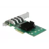 DeLOCK PCI Express x4 kortelė su 4 išoriniais USB 3.0 Quad Channel - žemo profilio forma