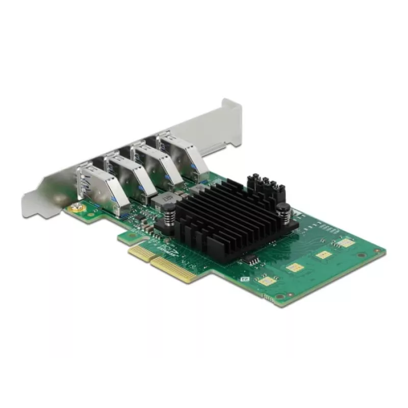 DeLOCK PCI Express x4 kortelė su 4 išoriniais USB 3.0 Quad Channel - žemo profilio forma