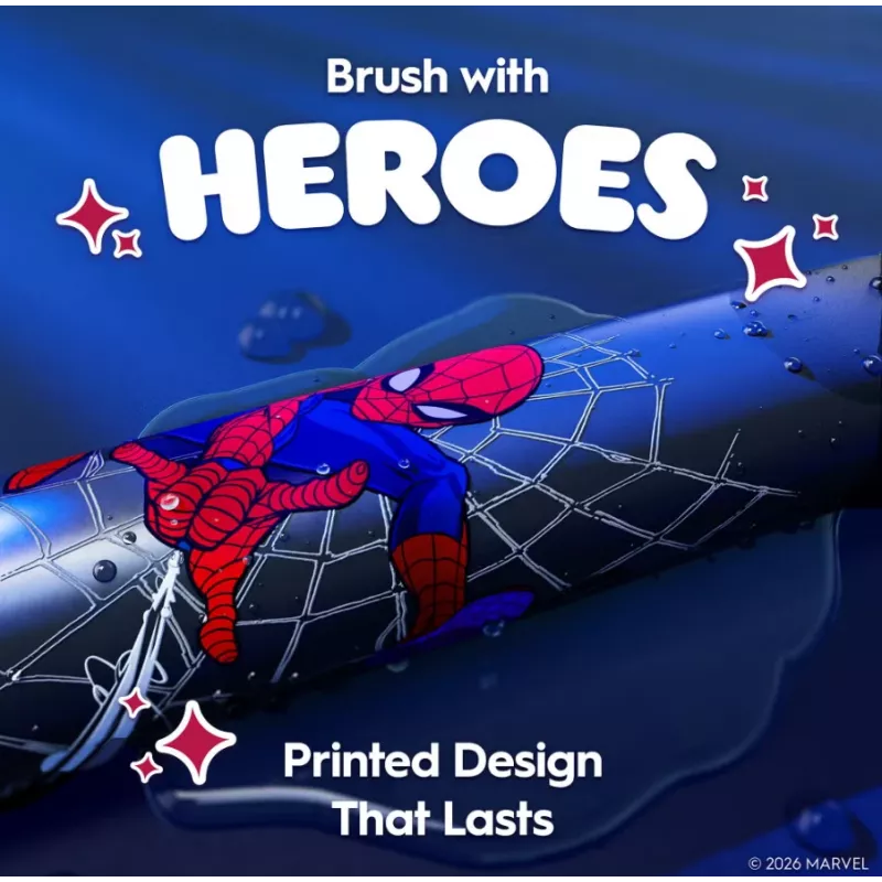 Elektrinis dantų šepetėlis BRAUN Oral‑B iO Kids Marvel Spiderman — įkraunamas, 3 režimai, 2 minučių muzikinis laikmatis, kelioninis dėklas, 1 šepetėlio galvutė, ličio jonų