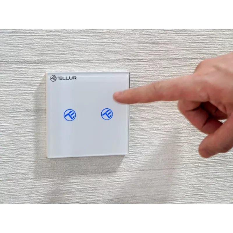 Išmanusis WiFi jungiklis Tellur SS2N — 2 prievadų, 1800 W bendra galia, 10 A vienam kanalui