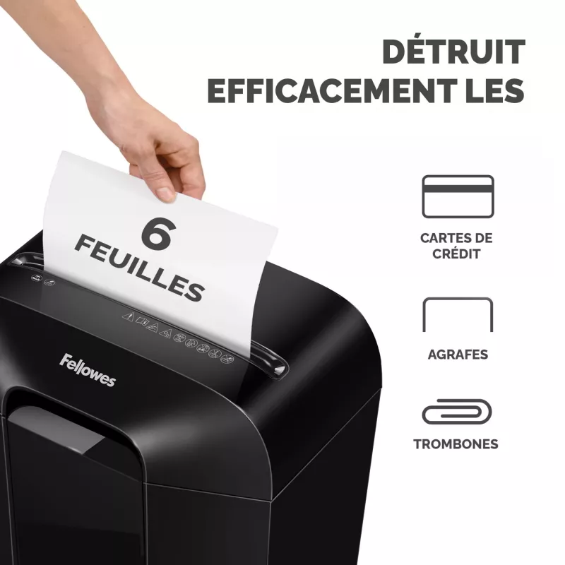 Powershred | LX25 | Juoda | 11,5 L | Kredito kortelių smulkinimas | dB | Popieriaus apdorojimas standartinis/išėjimas 6 lapai per eigą | Skersinis smulkintuvas | Garantija 24 mėn.