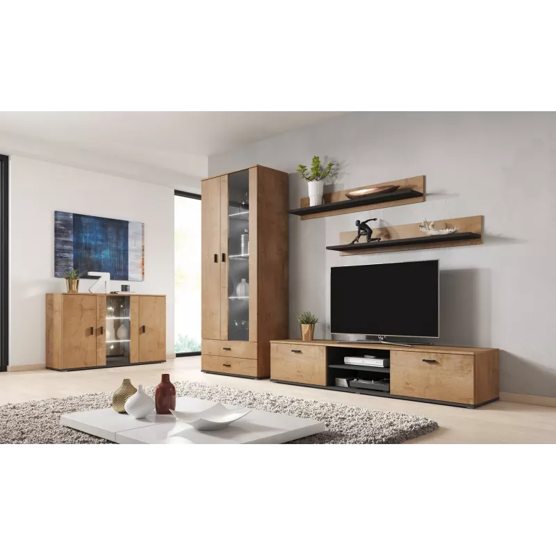 Cama set of two shelves 125cm SOHO lefkas oak/Juoda