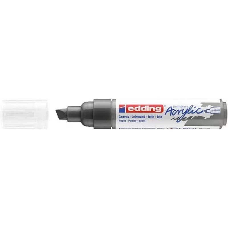 Edding 5000 Acrylic Marker platus permanentinis žymeklis kaltu antgaliu antracito spalvos
