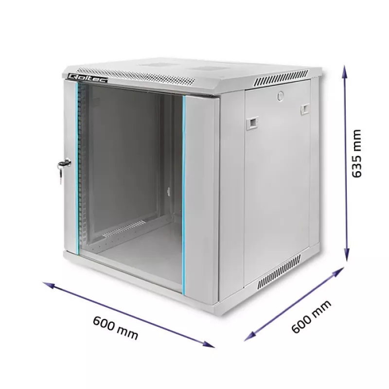 Qoltec 54487 RACK spinta 19 | 12U | 600 x 635 x 600