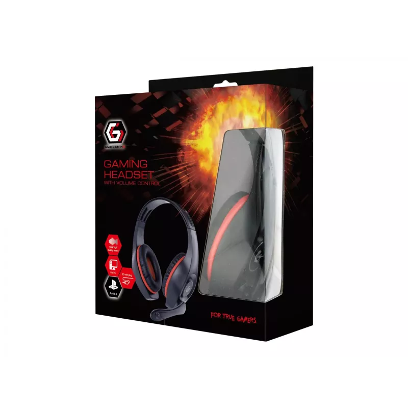 Ausinės GAMING/RAUDONA/JUODA GHS-05-R Gembird