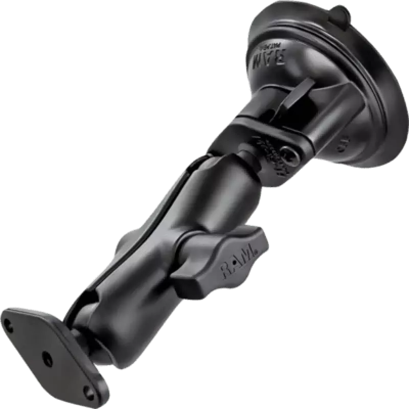 RAM Mounts Twist-Lock žemo profilio siurbtuko dvigubas rutulinis laikiklis juodas RAP-B-166-2U