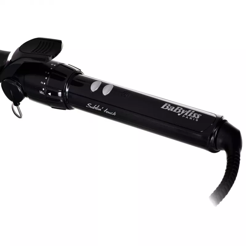 Garbanojimo žnyplės BABYLISS Pro 180 19mm — 19 mm cilindras, 150–180°C, 10 kaitinimo lygių, sukamas laidas, rožinė/juoda