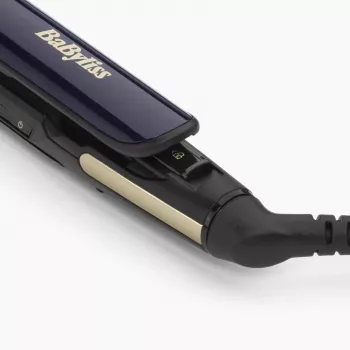 Tiesintuvas plaukams BABYLISS ST484E — Keraminės plokštelės, Warm technologija, 230V, 3,3 m laidas, juodas/auksinis