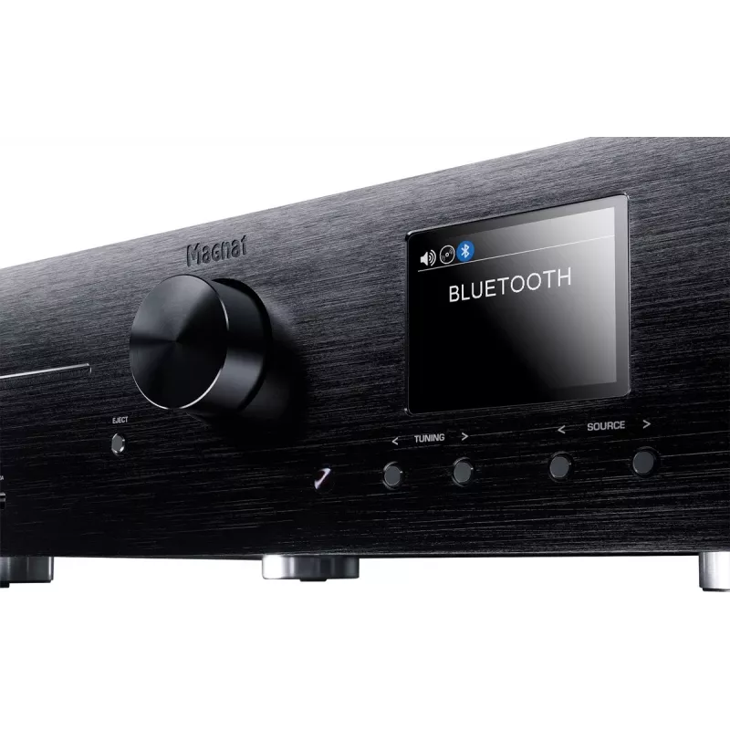 Stereo imtuvas Magnat MC 400 — 2.0 kanalai, 40 W kanalui, CD grotuvas, Wi‑Fi, Bluetooth, DAB/FM, Ethernet (juodas)