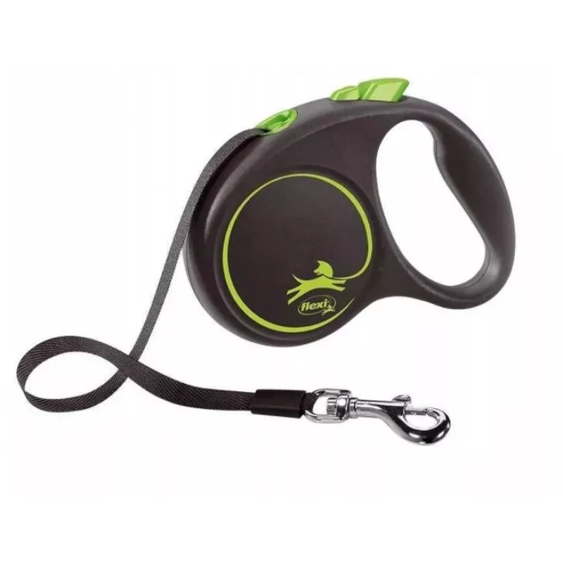FLEXI Juoda Design S - ištraukiamas pavadėlis - 5 m