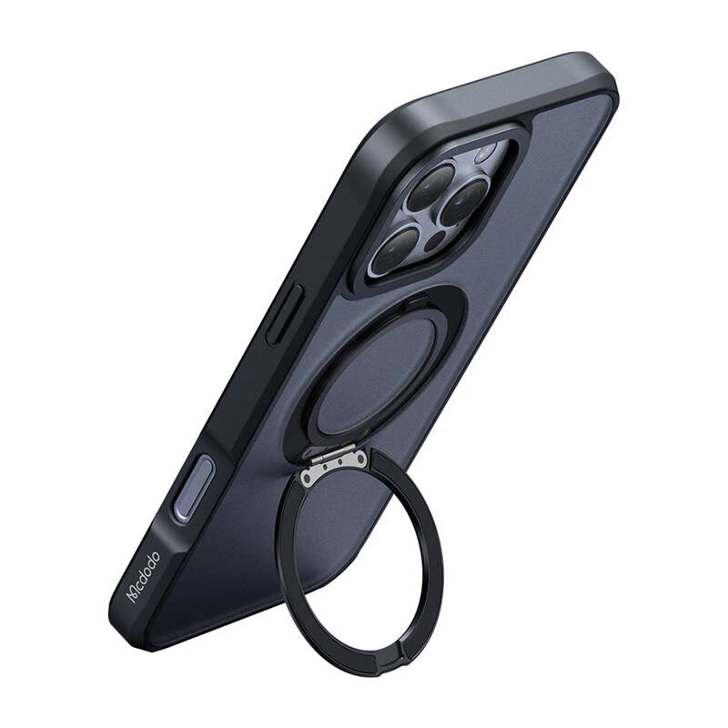 Apsauginis dėklas Mcdodo PC-4932, skirtas iPhone 16 Pro, su integruotu stovu, juodas