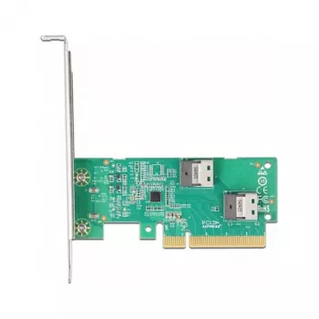 DeLOCK PCI Express 4.0 x8 kortelė su 2 vidiniais SFF-8654 4i NVMe prievadais, žemo profilio