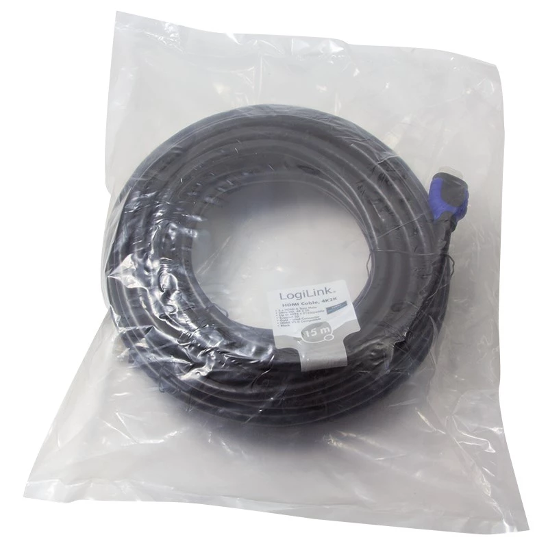 LogiLink CH0067 HDMI laidas 15 m HDMI A tipo (standartinis) juodas