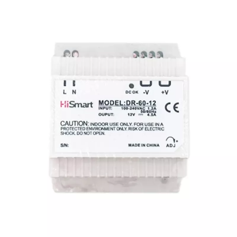 Maitinimo šaltinis 12V, 4.5A, 60W, DIN bėgiui