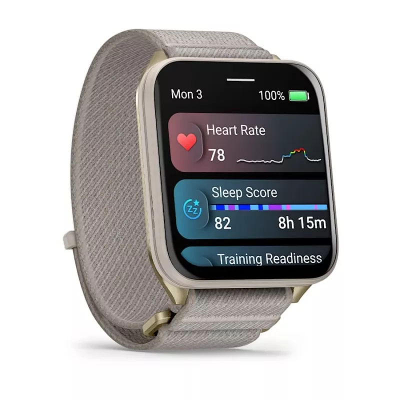 Išmanusis laikrodis GARMIN Venu X1 — 5,08 cm (2 colių) AMOLED 448×486 px, jutiklinis ekranas, „Wi‑Fi“, GPS, nailono dirželis, 34 g