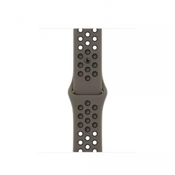 Dirželis Apple išmaniajam laikrodžiui, 41 mm, alyvuogių pilka / juoda, Nike Sport Band, fluoroelastomeras, riešui 130–200 mm