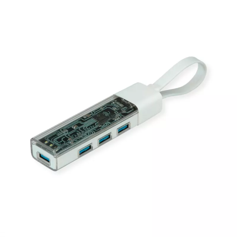 ROLINE mobilus USB 3.2 Gen 1 šakotuvas, 4 prievadų, A ir C tipo jungties kabelis