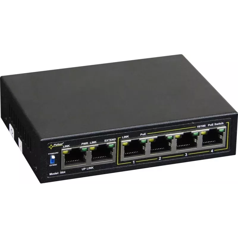 Tinklo komutatorius PULSAR Switch POE Pulsar S64 4 prievadai 2 aukštyninio ryšio prievadai