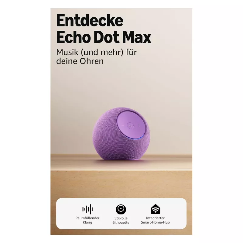 Amazon Echo Dot Max 2025 release - Ametistas - Bluetooth (B0DKLDMHYB)