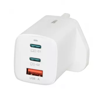 iBOX C-65 Balta, GaN 65W universalus įkroviklis su UK kištuku