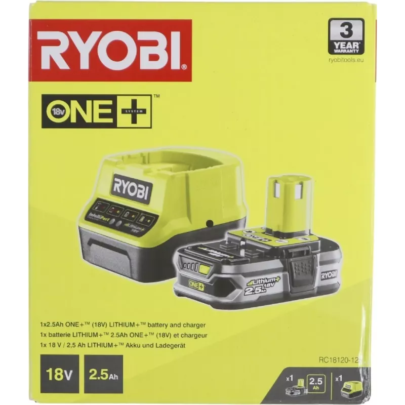 Ryobi RC18120-125 baterijos ir įkroviklio rinkinys
