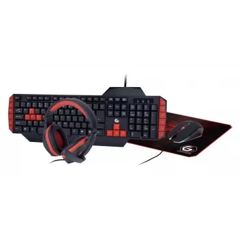 Žaidimų klaviatūra GEMBIRD GGS-UMG4-02 104 klavišų pilno dydžio USB QWERTY US English su pele, juoda