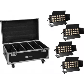 LED šviestuvas EUROLITE CLS-18 QCL RGB/WW 18×7W su transportavimo dėžute