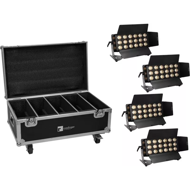 LED šviestuvas EUROLITE CLS-18 QCL RGB/WW 18×7W su transportavimo dėžute