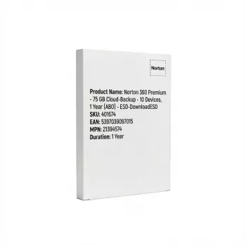Antivirus ir saugos rinkinys NortonLifeLock Norton 360 Premium — 75 GB debesies saugykla, 10 įrenginių, 1 metai