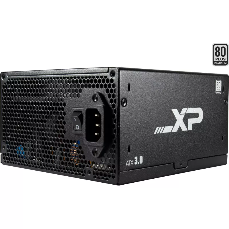 SAMA XPH-1000A, kompiuterio maitinimo blokas 1x 12 kontaktų didelės galios GPU, 3x PCIe, kabelių valdymas, 1000 vatų