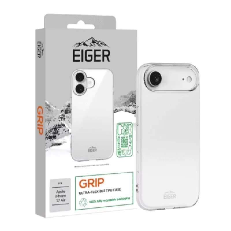 Apsauginis sukibimo dėklas Eiger GRS, skirtas iPhone 17 Air, permatomas