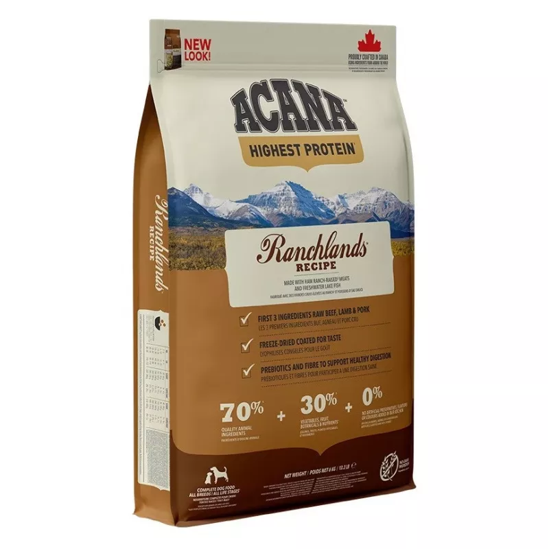 ACANA Highest Protein Ranchlands Dog – sausas šunų maistas – 6kg