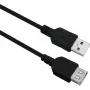 USB 2.0 ilginamasis laidas helos 288309 0,5 m — juodas, kištukas-lizdas