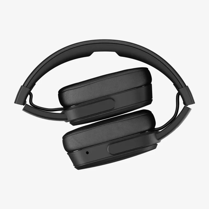 Ausinės Skullcandy Crusher Wireless — juodos, binauralinės, aplink ausis, Bluetooth ir 3,5 mm, sulankstomos, 40 val. baterija