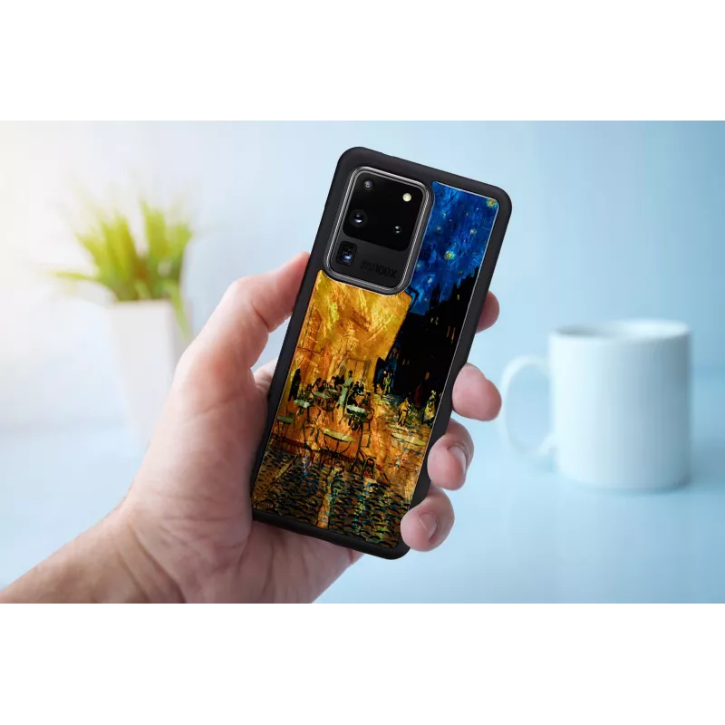 Telefono dėklas iKins Samsung Galaxy S20 Ultra — juodas, modelis 'Cafe Terrace'