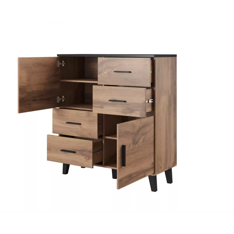 Cama sideboard LOTTA 110 2D4S wotan oak/mat Juoda